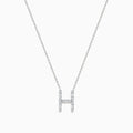 A 14K White Gold Diamond Initial H Pendant by Effy, featuring sparkling diamonds in a delicate design, displayed on a white background.