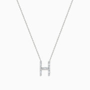 A 14K White Gold Diamond Initial H Pendant by Effy, featuring sparkling diamonds in a delicate design, displayed on a white background.