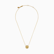 The Seaside 14K Yellow Gold Diamond Anchor Necklace features a round pendant with an anchor design, accented by sparkling diamonds and set on a fine, elegant chain.