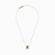 14K Rose Gold Tsavorite, Ruby and Diamond Frog Necklace