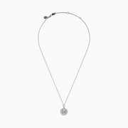 The Zodiac 925 Sterling Silver and Diamond Cancer Necklace features a beaded chain and round, textured pendant with a raised crab design—an ideal zodiac gift for Cancer birthdays.