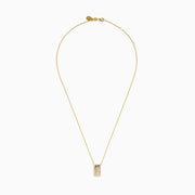 The DOro 14K Yellow Gold Scattered Diamonds Pendant features a rectangular design with small round diamonds on a delicate gold chain, shown against a white background.