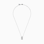 14K White Gold Diamond Multi-Row Crisscross Pendant featuring an intertwined double-loop design encrusted with sparkling diamonds, displayed on a white background.
