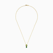The Novelty 14K Yellow Gold Enamel Flip Flop Pendant features a green enamel flip flop accented with small white crystals on the straps, shown on a white background.