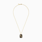 The Men’s 14K Yellow Gold White and Black Diamond Agate Dragon Dog Tag Pendant features an intricate gold dragon design with sparkling diamonds—an eye-catching statement piece for men’s jewelry collections.