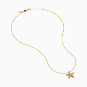 14K Yellow Gold Diamond Starfish Pendant