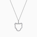 The Signature 14K White Gold Multi Shape Diamond Panther Outline Pendant is a delicate necklace featuring a panther-shaped outline adorned with sparkling multi-shape diamonds.