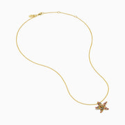 Watercolors 14K Yellow Gold Multi Sapphire and Diamond Starfish Pendant