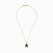 Watercolors 14K Yellow Gold Multi Sapphire and Diamond Lovebirds Pendant
