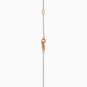 The Espresso 14K Rose Gold Brown Diamond Necklace features a delicate rose gold chain with a square pendant set with a rich brown diamond, all displayed against a plain white background.