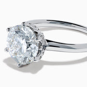 The Star Lab Grown Diamond Ring in 18K White Gold showcases a round, brilliant-cut lab diamond in a classic six-prong setting, displayed on a white background.