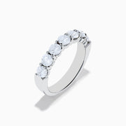 The 14K White Gold 7-Stone Prong Set Diamond Band, 1.50 TCW, features seven round diamonds set in a row and is shown on a plain white background.