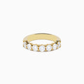 The 14K Yellow Gold 7-Stone Prong Set Diamond Band, 1.50 TCW, features a row of diamonds and is shown on a white background.