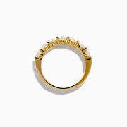 The 14K Yellow Gold 7-Stone Prong Set Diamond Band, 1.50 TCW, features a row of diamonds and is shown on a white background.