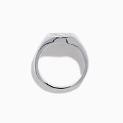The 925 Sterling Silver Diamond Star of David Ring features a raised, diamond-encrusted Star of David on a polished band, elegantly displayed against a white background.