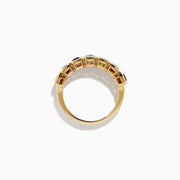14K Yellow Gold Multi Gemstone Multi-Stone Bezel-Set Ring