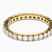 The 14K Yellow Gold Prong Set Diamond Eternity Band, 1.00 TCW, is shown against a plain white background.