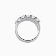The 14K White Gold 5-Stone U-Prong Diamond Band, 1.50 TCW features five round diamonds in a U-prong setting, showcased against a plain white background.