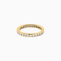 The 14K Yellow Gold Channel Set Diamond Eternity Band, 0.50 TCW, features small round white diamonds encircling the band and is shown on a white background.