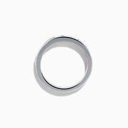 The 14K White Gold 10-Stone Channel Set Diamond Band, 1.00 TCW, features a row of sparkling round diamonds set along the top half and is displayed on a plain white background.