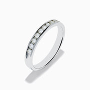 A 14K White Gold 10-Stone Channel Set Diamond Band, 0.25 TCW, featuring a row of sparkling round diamonds set along the band, shown on a plain white background.