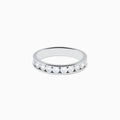 The 14K White Gold 10-Stone Channel Set Diamond Band, 0.75 TCW, features a row of round diamonds in a classic channel setting and is displayed on a plain white background.