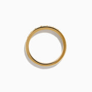 The 14K Yellow Gold 10-Stone Channel Set Diamond Band (0.75 TCW) features a row of round white diamonds in a channel setting, showcased against a plain white background.