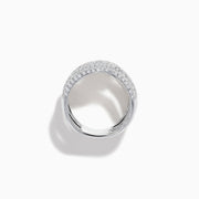 The 14K White Gold Diamond Claw Statement Ring showcases five overlapping, diamond-encrusted bands in a bold, multi-row design, crafted from 14K white gold and displayed on a plain white background.