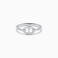 The Pave Classica 14K White Gold Diamond Anchor Chain Ring features a circular, anchor chain design with sparkling diamonds adorning both the centerpiece and the band, shown against a white background.