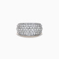 The D'Oro 14K Yellow Gold Diamond Wide Band Ring features multiple rows of sparkling diamonds set closely together in luminous 14K yellow gold, beautifully showcased against a crisp white background.