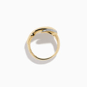 14K Yellow Gold Diamond Pave Anchor Ring