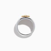Sterling Silver and 14K Yellow Gold Diamond Anchor Signet Ring