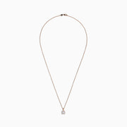 The Bouquet 14K Rose Gold Diamond Cluster Pendant (0.47 TCW) features a floral-inspired design with round white diamonds, showcased on a delicate gold chain against a white background.