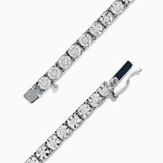 The Pave Classica 14K White Gold Diamond Tennis Bracelet features a sleek design with 0.51 total carat weight of diamonds set in a flexible, continuous band for timeless elegance.