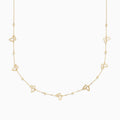 The 14K Yellow Gold Mini Butterflies Necklace features small, open butterfly charms spaced along a fine gold chain for a simple yet elegant design.