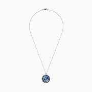 The Seaside 14K White Gold Sapphire & Diamond Starfish Pendant (5.74 TCW) features blue sapphires and diamonds in a sea star design, suspended from a delicate white gold chain.