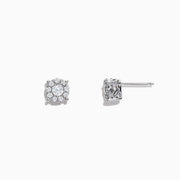 Bouquet 14K White Gold Diamond Cluster Stud Earrings, 0.50 TCW, shown on a plain white background.