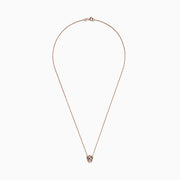 The Signature 14K Rose Gold Diamond and Tsavorite Garnet Mini Pendant, 0.18 TCW, features a panther’s head with diamond accents and tsavorite garnet eyes, shown against a white background.