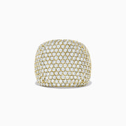 The DOro 14K Yellow Gold Diamond Pave Ring features a cushion shape and 2.41 TCW of sparkling diamonds, beautifully displayed against a plain white background.