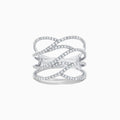 The Pave Classica 14K White Gold Diamond Fashion Ring, 0.43 TCW, features an open interwoven design with sparkling diamonds along the bands, shown against a plain white background.