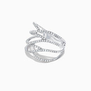 The Pave Classica 14K White Gold Diamond Fashion Ring, 0.43 TCW, features an open interwoven design with sparkling diamonds along the bands, shown against a plain white background.