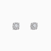 Bouquet 14K White Gold Diamond Cluster Stud Earrings, 0.50 TCW, shown on a plain white background.