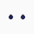 The Royale Bleu 14K White Gold Sapphire Stud Earrings, 2.00 TCW, feature round deep blue stones set in white gold prongs, displayed against a plain white background.