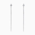 Pave Classica 14K White Gold Diamond Linear Drop Earrings, 0.35 TCW, feature a vertical line of sparkling diamonds set in white gold, shown against a plain white background.