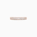 The Pave Rose 14K Rose Gold Two Row Pave Diamond Band, 0.37 TCW, showcases two rows of closely set round white diamonds in a 14K rose gold band, shown against a plain white background.