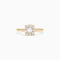 The Bouquet 14K Yellow Gold Diamond Cluster Ring, 0.51 TCW, showcases a round cluster of sparkling diamonds set in yellow gold, elegantly presented on a plain white background.