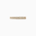 The DOro 14K Yellow Gold Diamond Double Band Ring, 0.36 TCW, features two parallel rows of small round white diamonds set along the band, shown from the side against a plain white background.