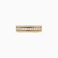 The DOro 14K Yellow Gold Diamond Band features a channel-set row of round white diamonds totaling 0.25 TCW, bordered by smooth gold bands on the top and bottom.