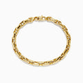 The 14K Yellow Gold 9 Chain Link Bracelet features rectangular links and a secure clasp, shown against a white background.