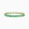 The Brasilica 14K Yellow Gold Emerald and Diamond Bracelet features round green emeralds in prong settings, shown on a white background.